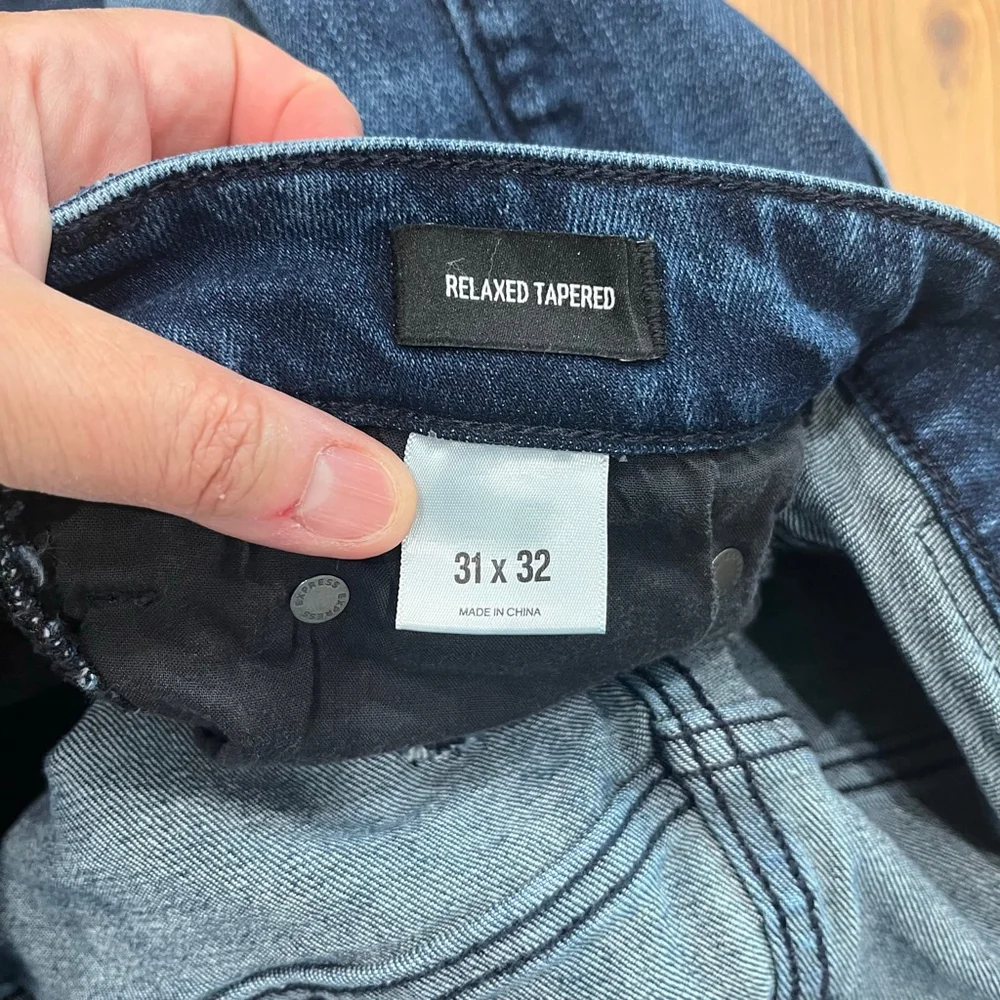 Men's‎ Express Relaxed Tapered Jeans Navy 31x32, 0024 B 1